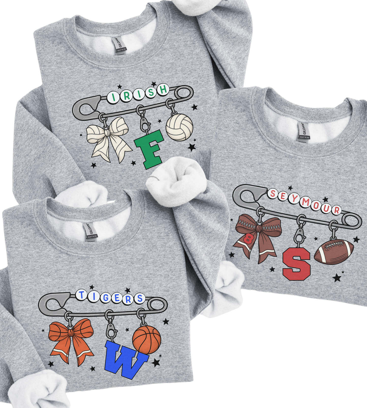 Custom School Sport Charm Sweatshirt