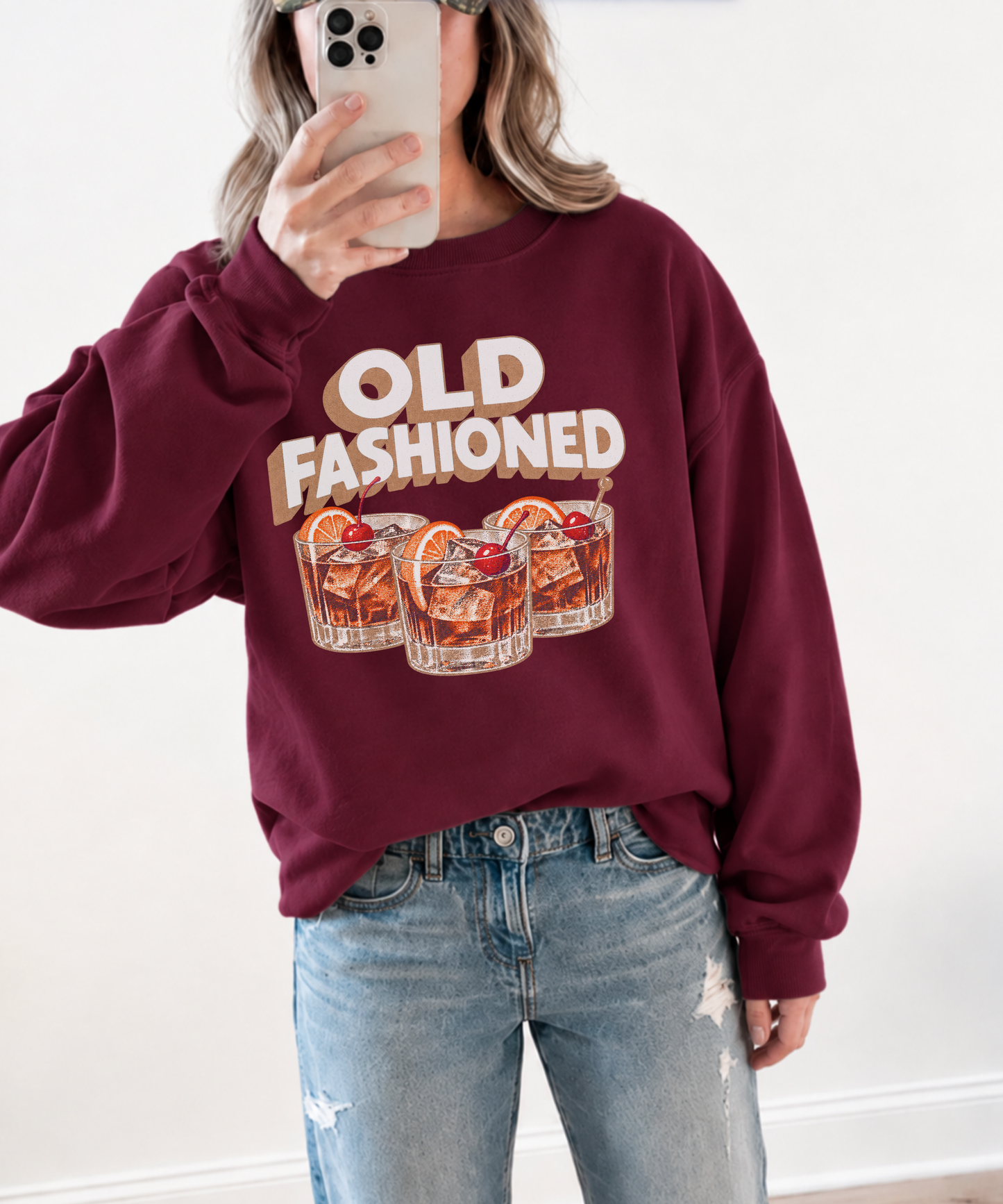 Old Fashioned Vintage Cocktail Crewneck