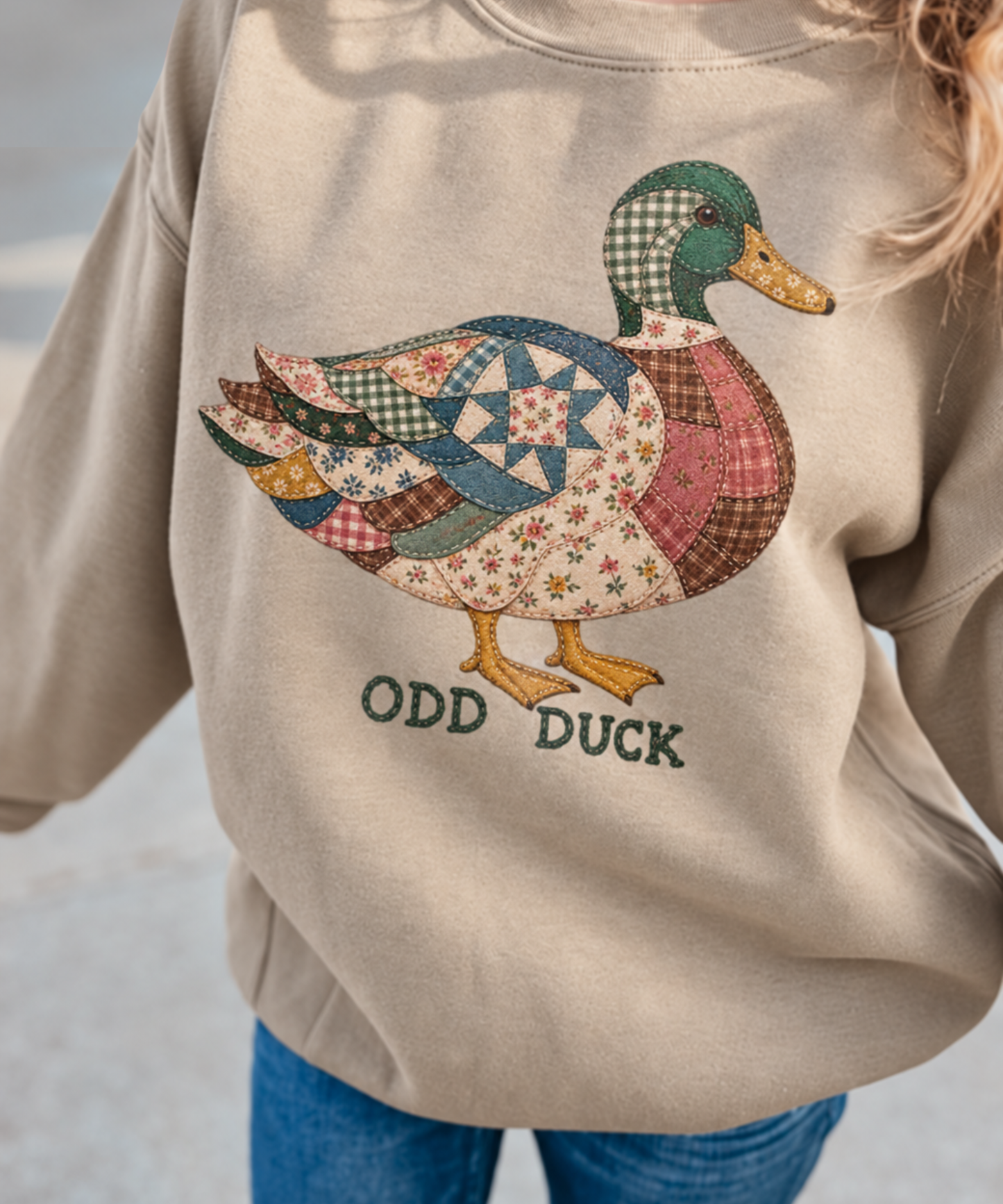 Odd Duck Vintage Patchwork Sweatshirt – Sand