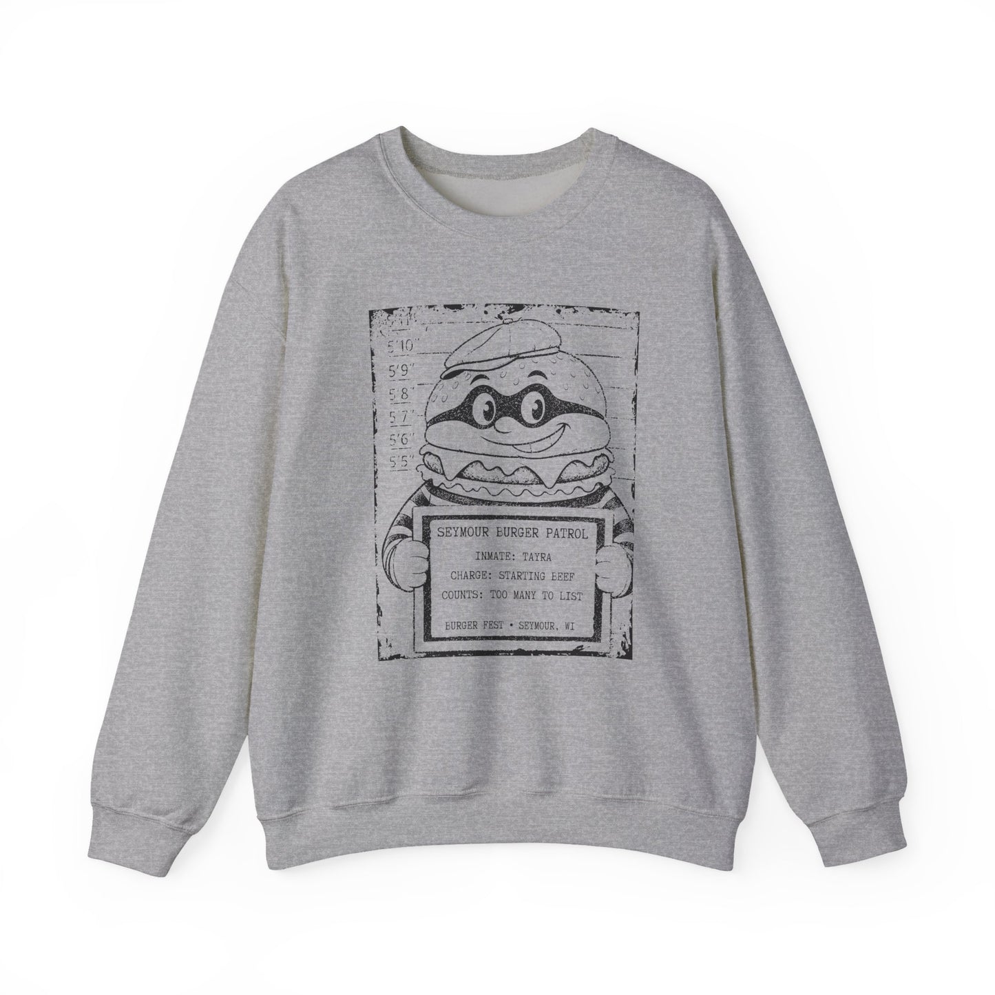 Personalized Burger Fest Mugshot Crewneck