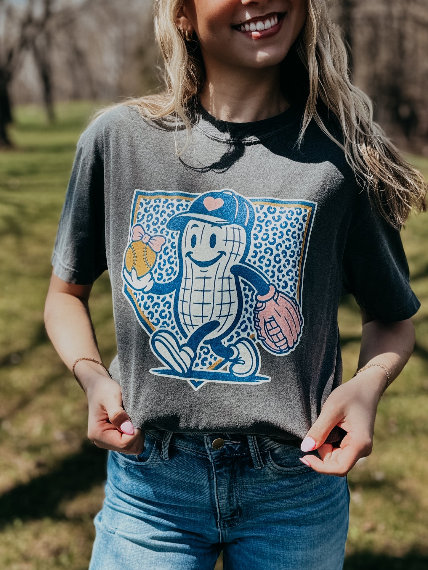 ADULT Softball Peanut Mascot Tee