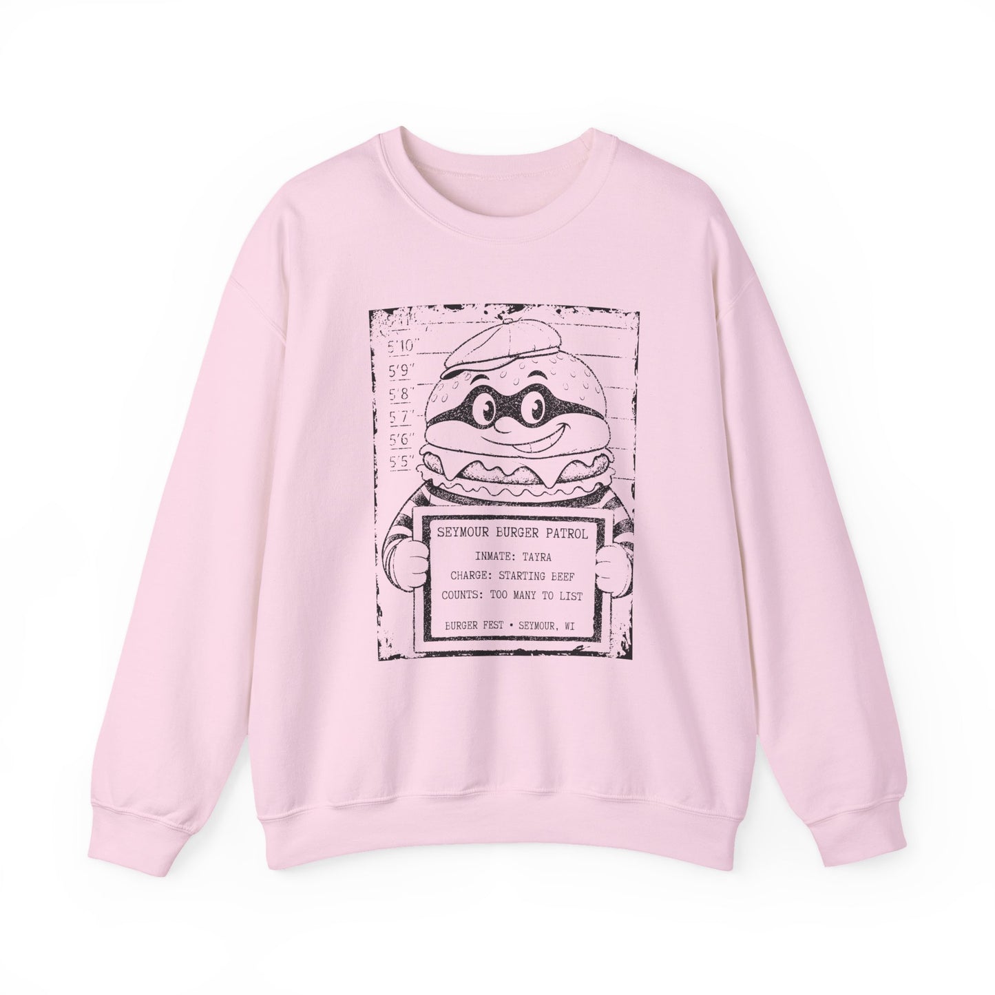 Personalized Burger Fest Mugshot Crewneck