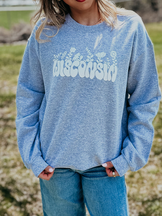 Wisconsin Floral Sweatshirt
