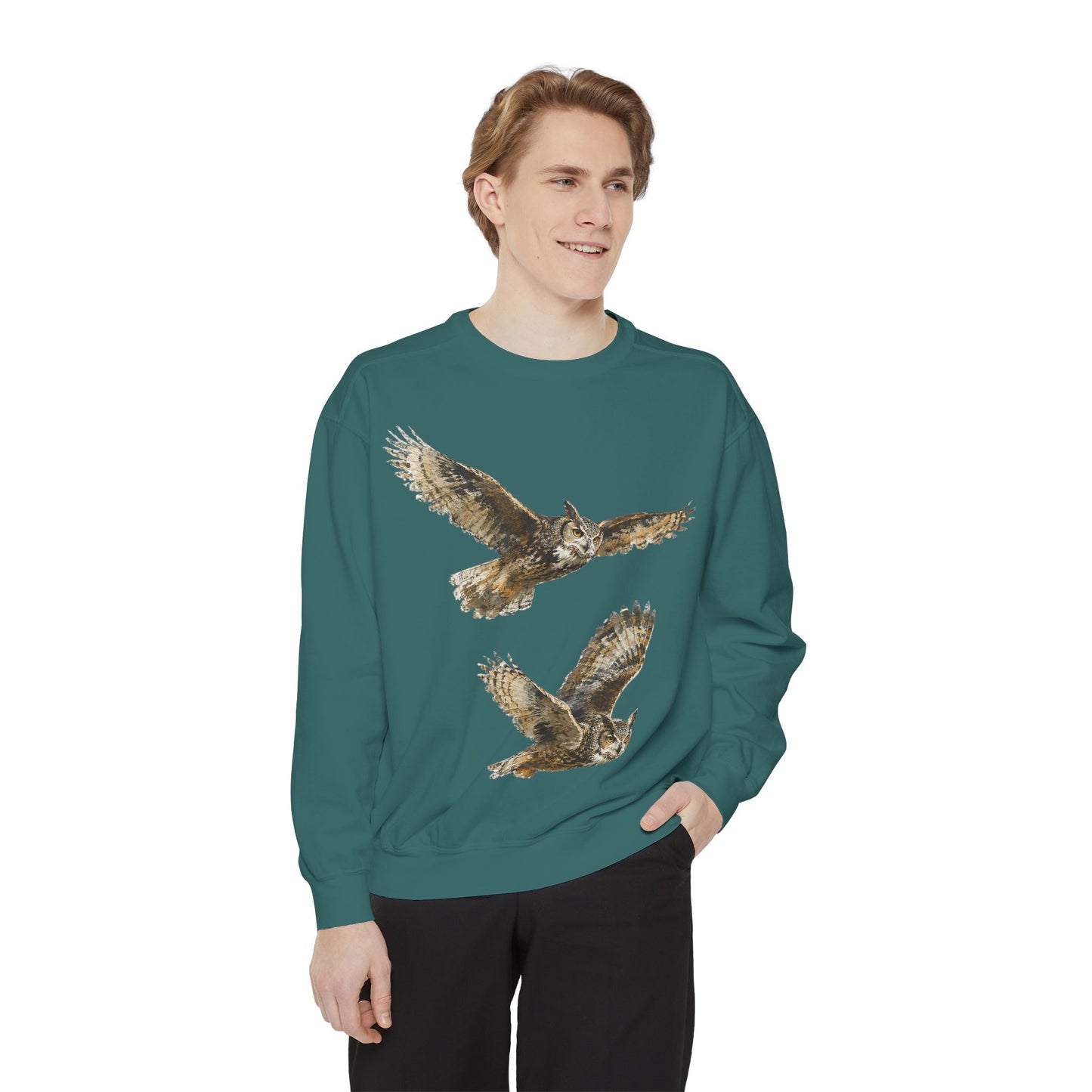 Great Horned Owl Crewneck Sweatshirt | Comfort Colors