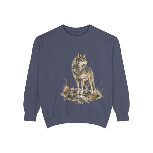 Gray Wolf Crewneck Sweatshirt | Comfort Colors