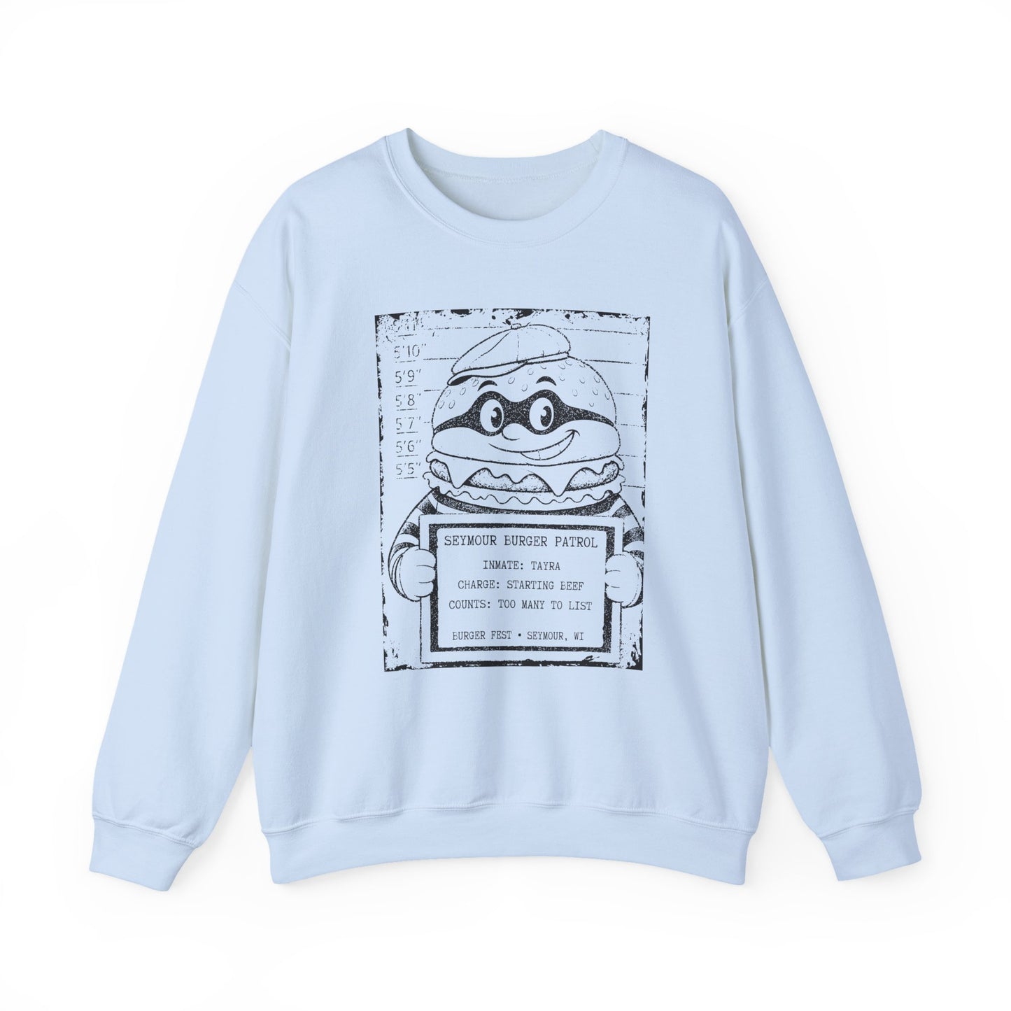 Personalized Burger Fest Mugshot Crewneck
