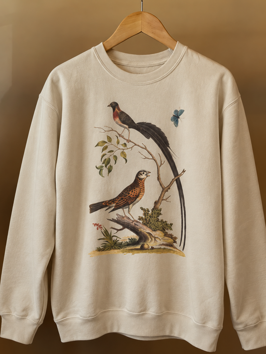 Vintage Bird Art Crewneck Sweatshirt