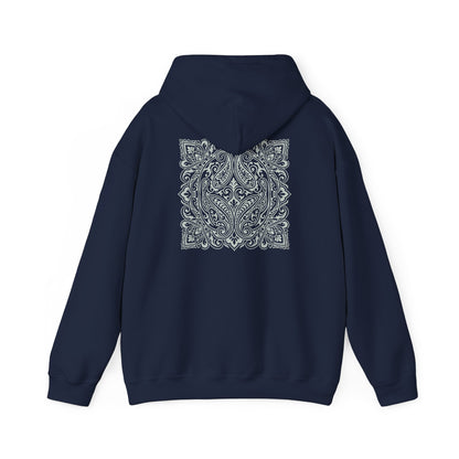 Indigo Paisley Back Print Hoodie