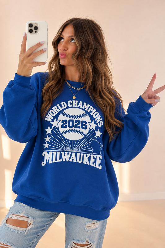 Milwaukee World Champions 2026 – Baseball Tee, Crewneck or Hoodie
