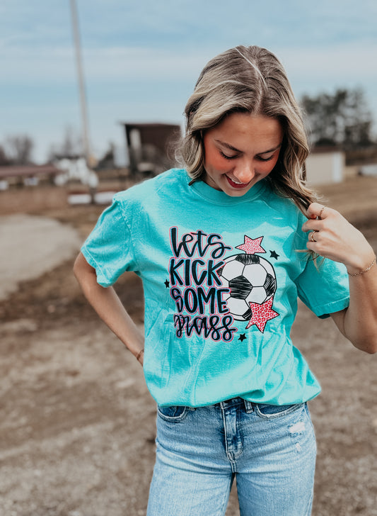 Lets Kick Some Grass Soccer T-Shirt