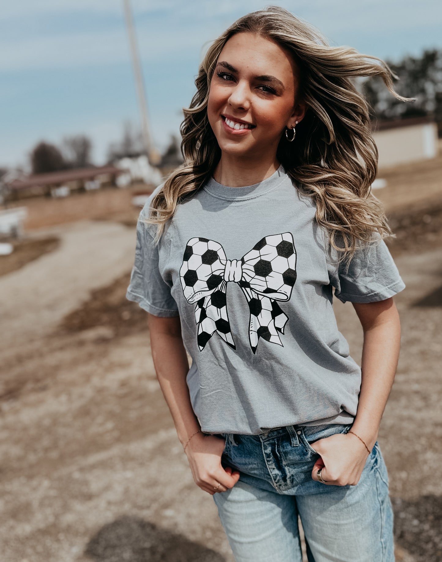 Soccer Ball Bow T-Shirt