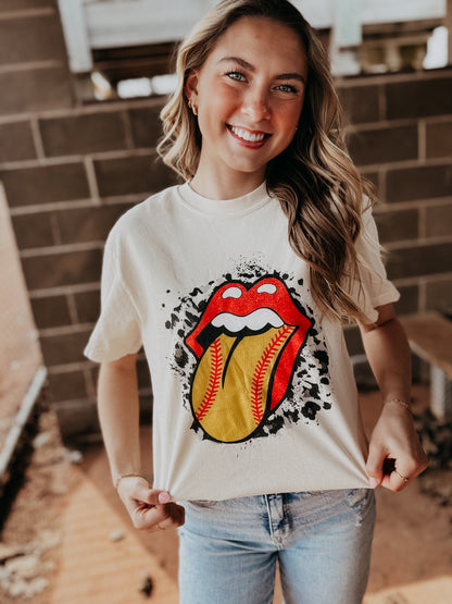 Softball Tongue Graphic Tee