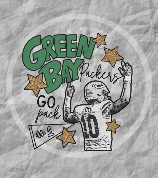 Digital Download - Green Bay Love Cartoon Style PNG