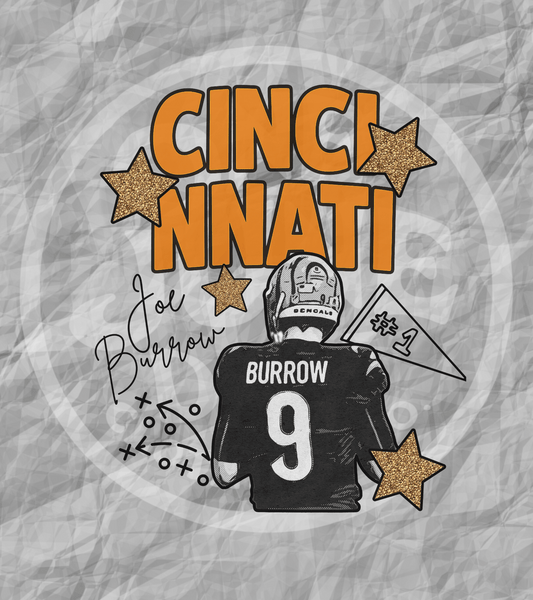 Digital Download - Cincinnati Burrow Cartoon Style PNG