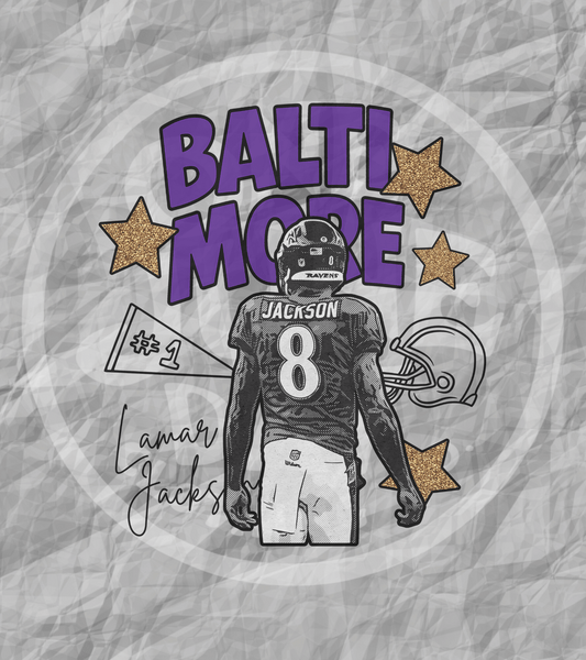Digital Download - Baltimore Jackson Cartoon Style PNG